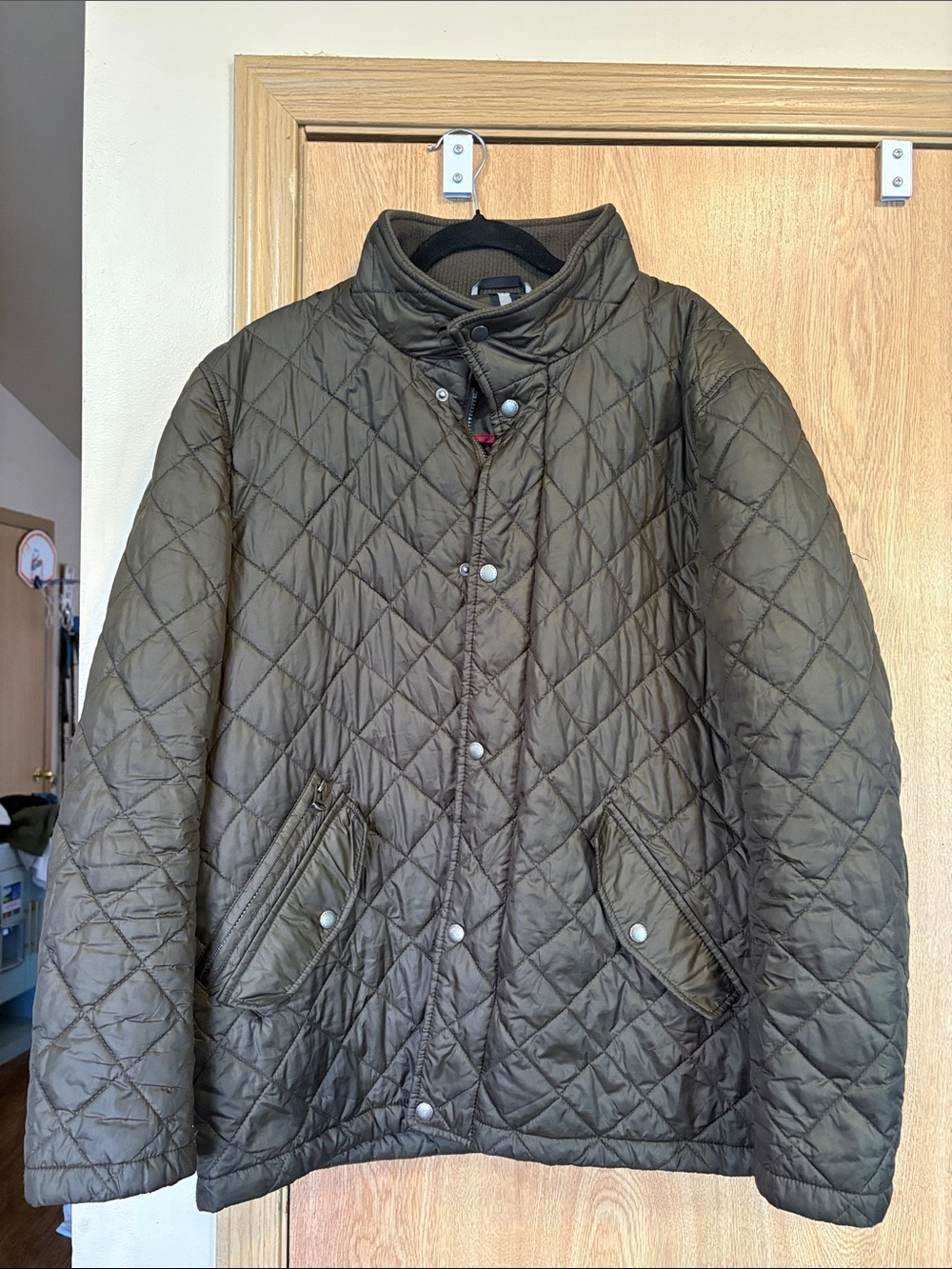 Cole Haan Men's Quilted Puffer Jacket in Olive